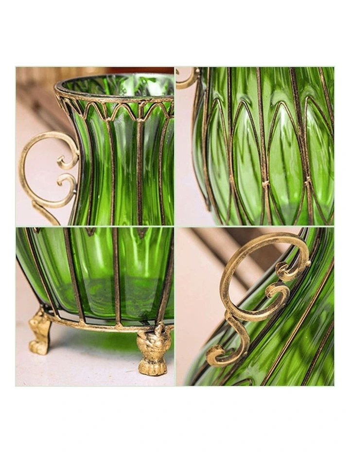 Glass Vase With Artificial Flower Set 12 Pieces 51cm in Multi image 5