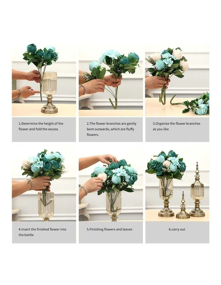 Glass Vase With Lid And Flower Set 2 Pack in Multi image 7