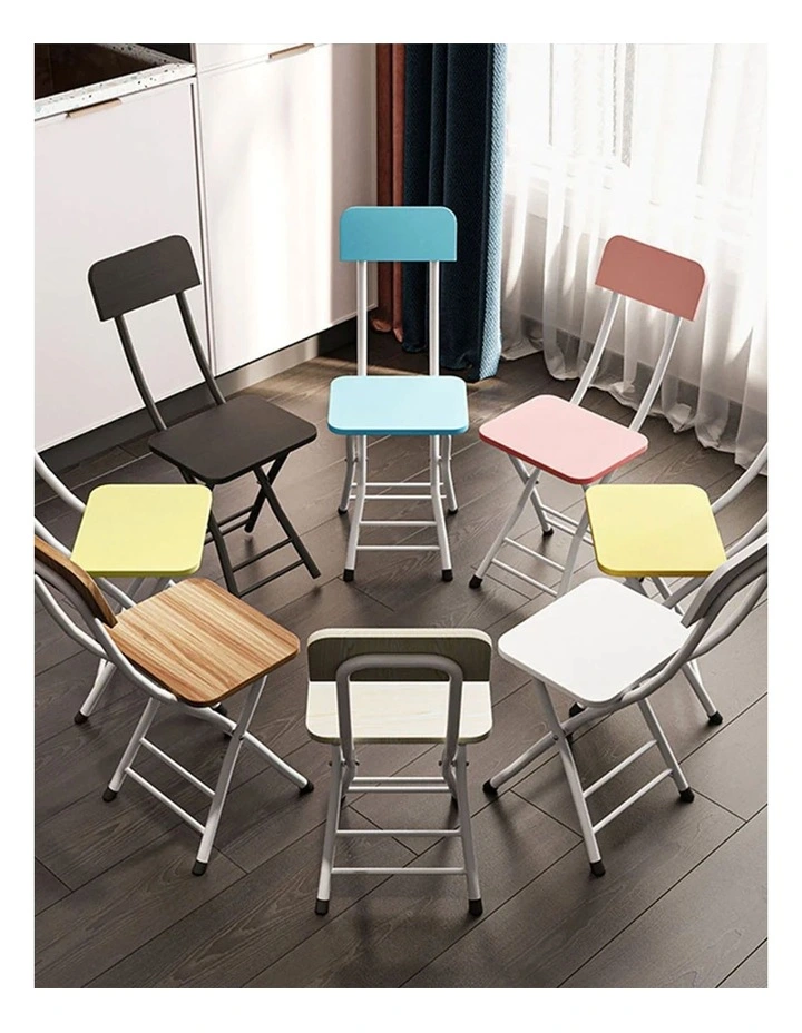 Space Saving Lightweight Foldable Chair Set of 2 in Black image 2
