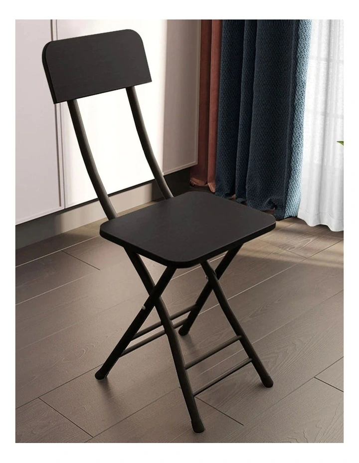 Space Saving Lightweight Foldable Chair Set of 2 in Black image 4