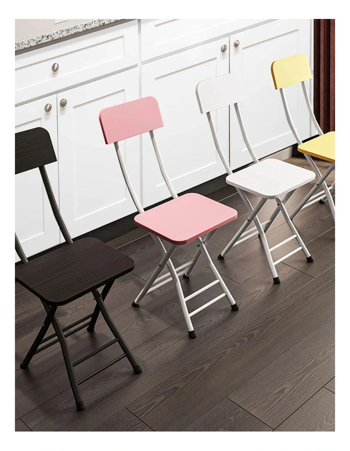 Space Saving Lightweight Foldable Chair Set of 2 in Black image 5