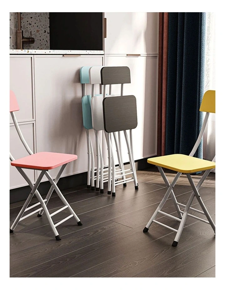 Space Saving Lightweight Foldable Chair Set of 2 in Black image 6