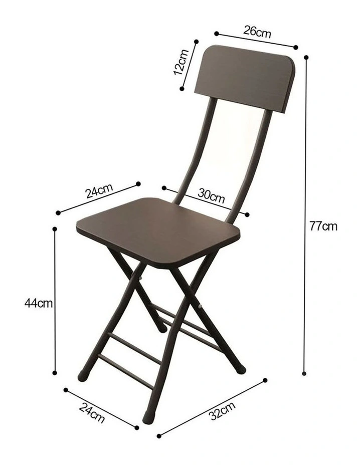 Space Saving Lightweight Foldable Chair Set of 2 in Black image 7