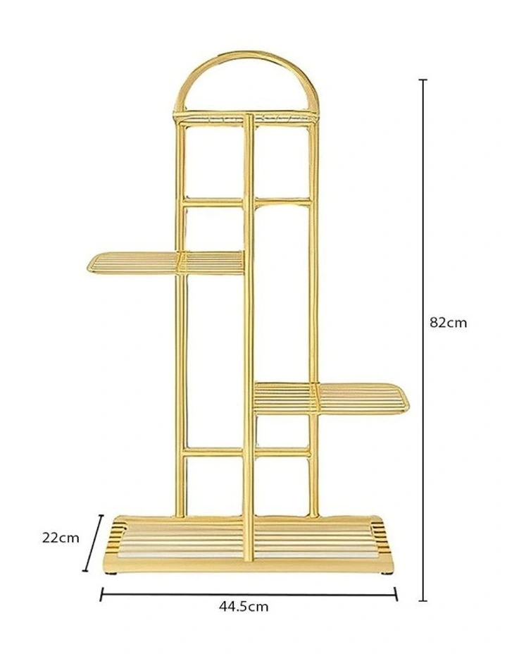 4 Tier 5 Pots Black Metal Flowerpot Rack in Gold image 6