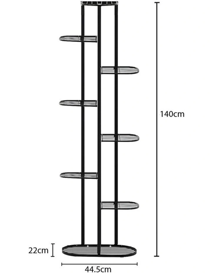 8 Tier 9 Pots Metal Plant Rack in Black image 5