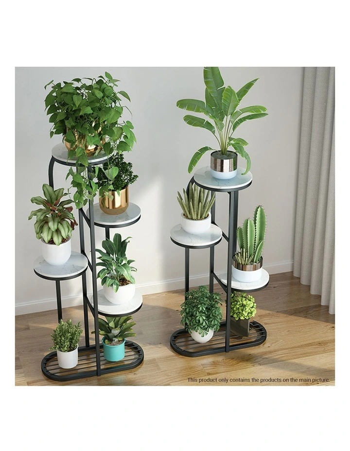 4 Tier 5 Pots Metal Plant Rack in Black image 3