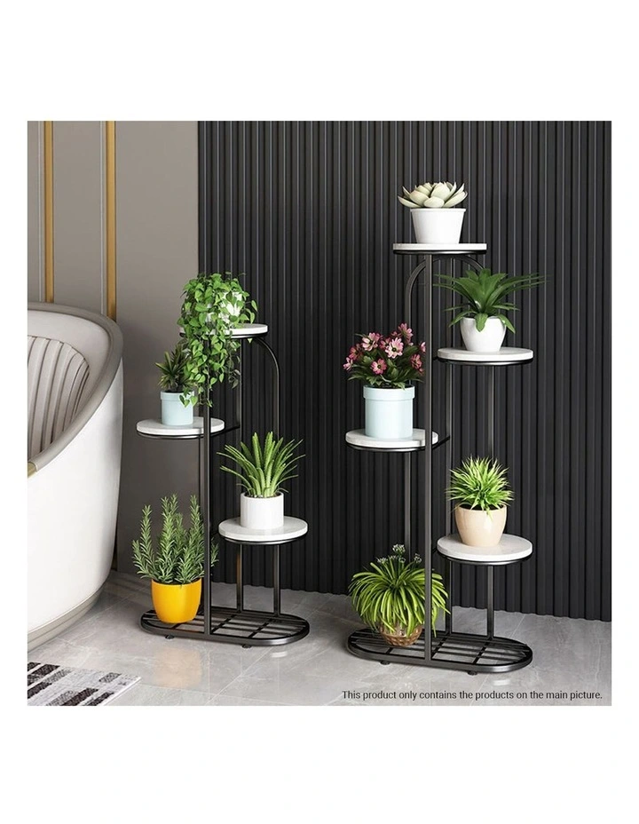 4 Tier 5 Pots Metal Plant Rack in Black image 5