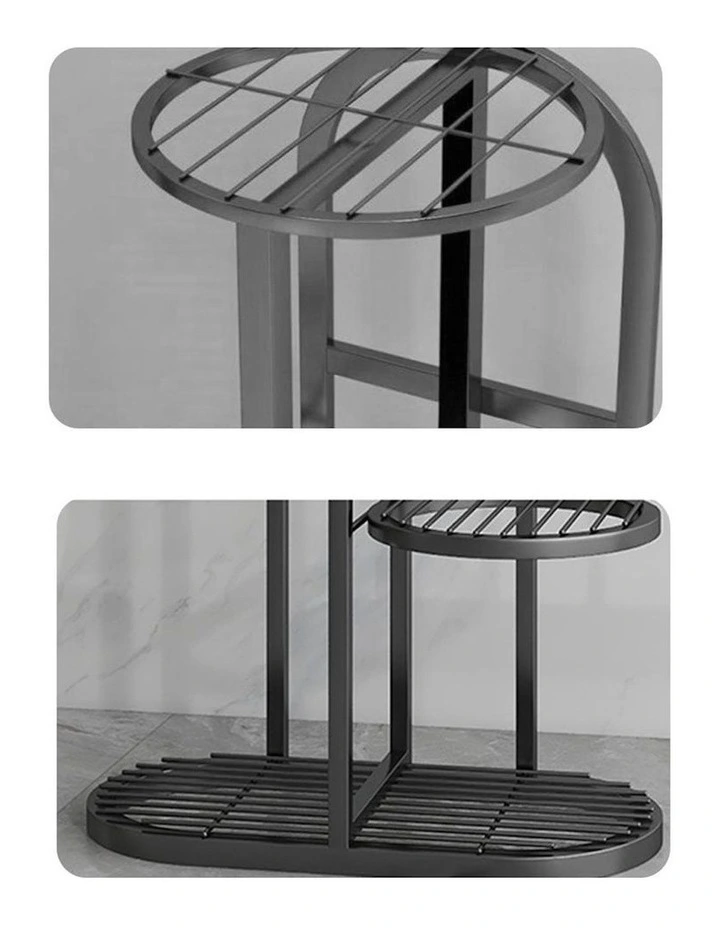 4 Tier 5 Pots Metal Plant Rack in Black image 7