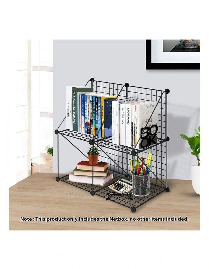 Portable 4-Cube 2 Column Storage Foldable Modular Grid in Black image 2