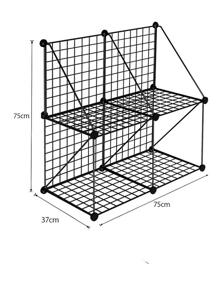 Portable 4-Cube 2 Column Storage Foldable Modular Grid in Black image 5