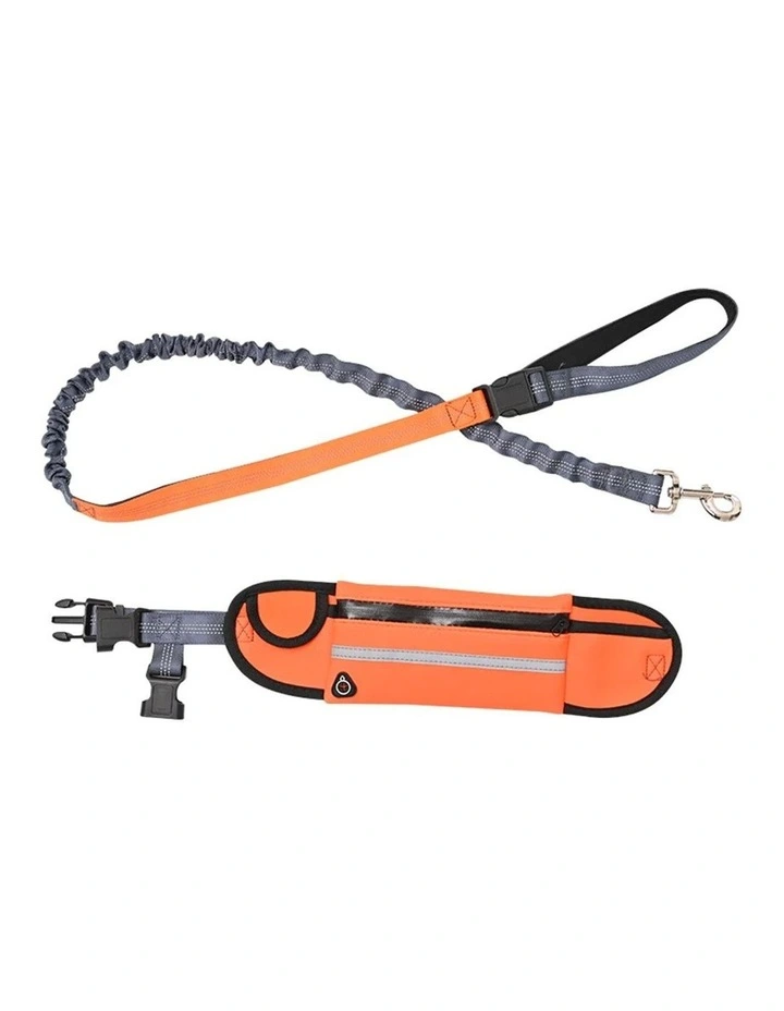 Adjustable Hands-Free Pet Leash Bag in Orange image 1