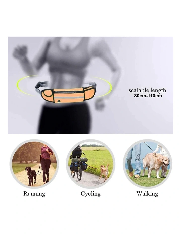 Adjustable Hands-Free Pet Leash Bag in Orange image 3