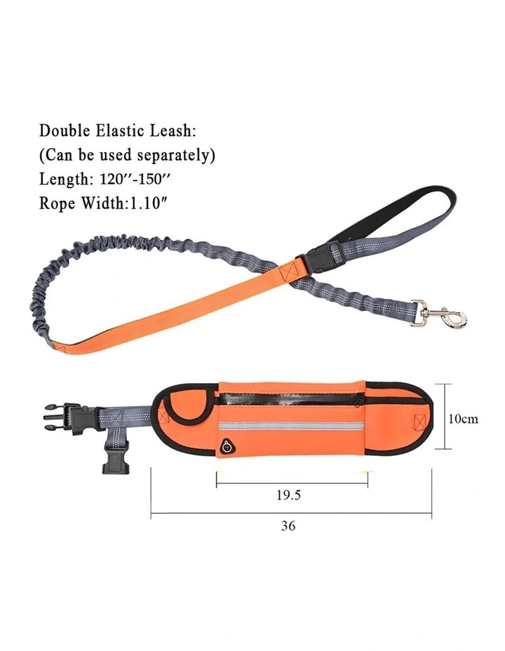 Adjustable Hands-Free Pet Leash Bag in Orange image 5