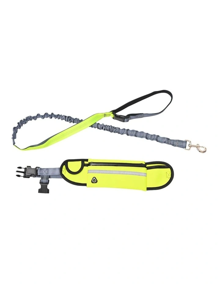Adjustable Hands-Free Pet Leash Bag in Yellow image 1