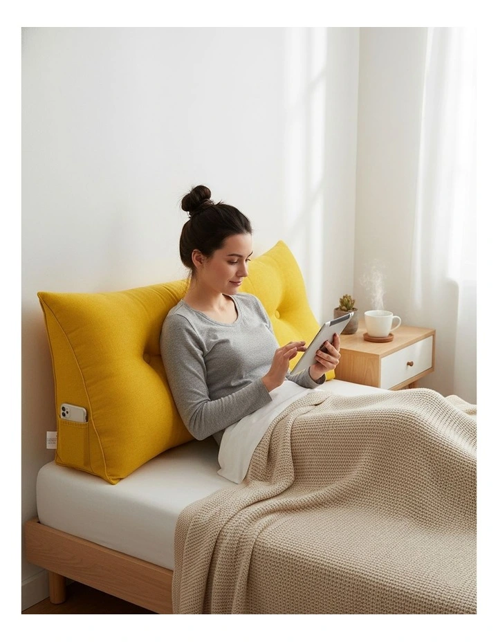 Triangular Wedge Pillow 120cm in Yellow image 6