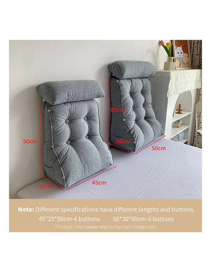 Triangular Wedge Lumbar Pillow 60cm in Grey image 6