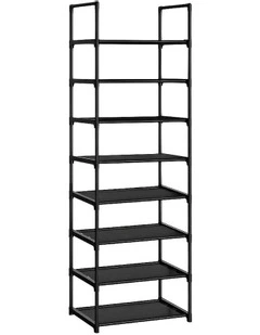 8 Tier Shoe Storage Rack Organizer with Handle in Black