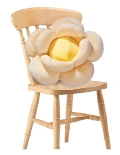Double Flower Shape Cushion in Beige