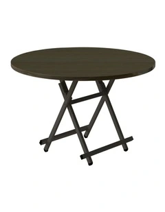 Round Portable Dining Table in Black