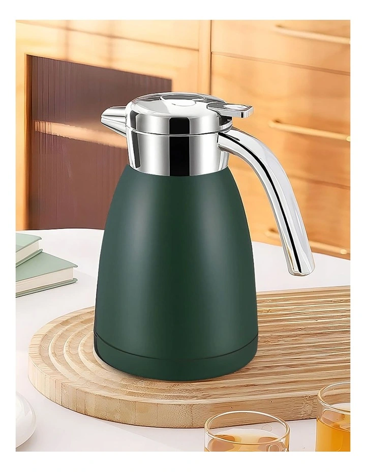 SOGA 1.2L Stainless Steel Water Bottle Insulated Vacuum Flask Water Coffee Jug Thermal in Green image 4