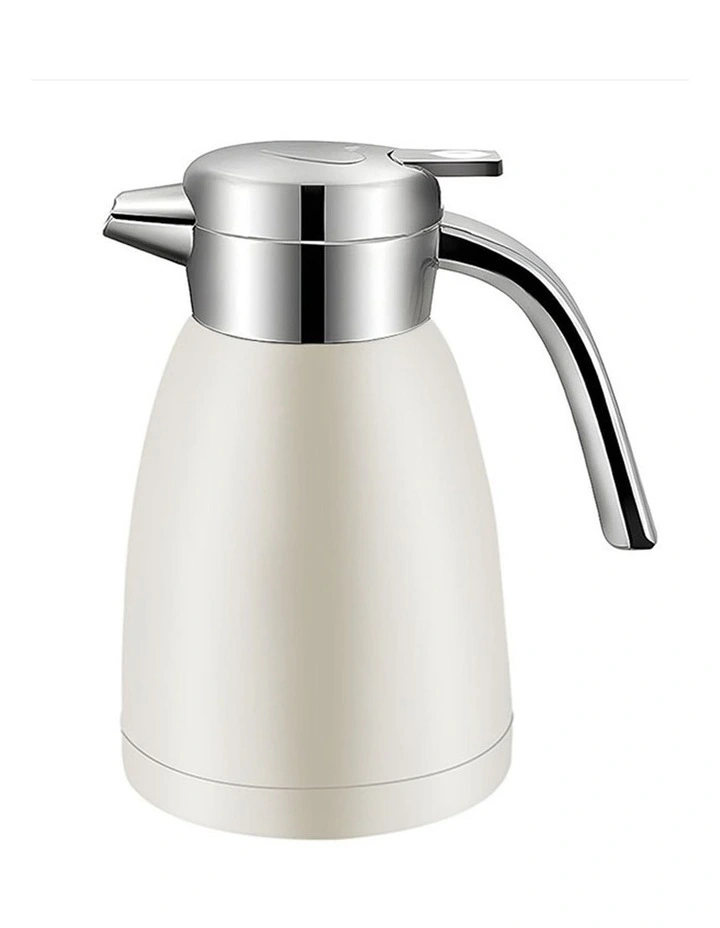 SOGA 1.8L Stainless Steel Water Bottle Insulated Vacuum Flask Coffee Jug Thermal in White image 1