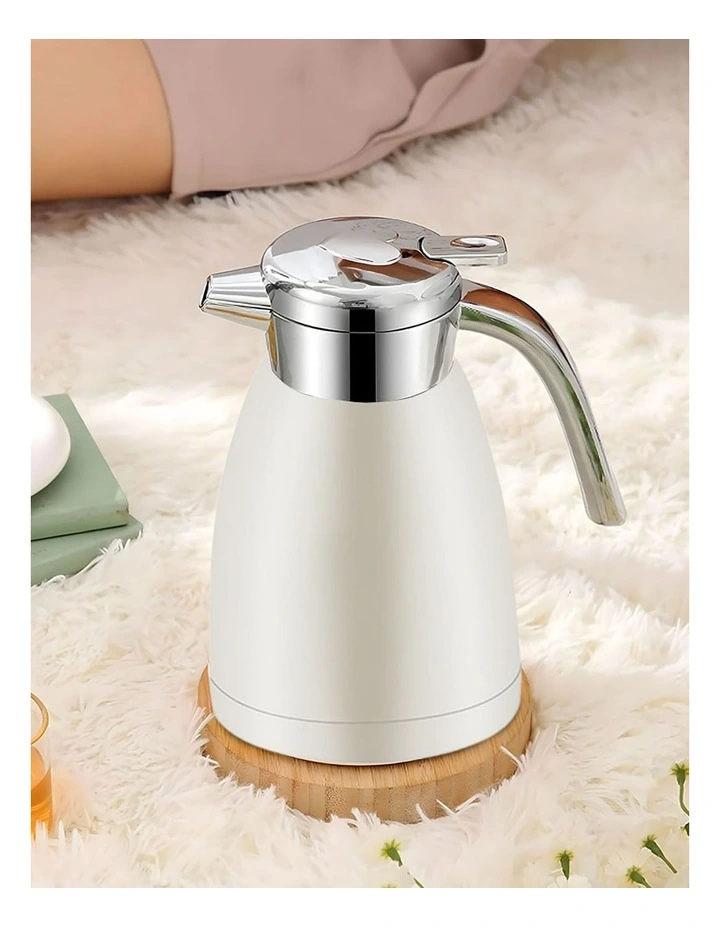 SOGA 1.8L Stainless Steel Water Bottle Insulated Vacuum Flask Coffee Jug Thermal in White image 3