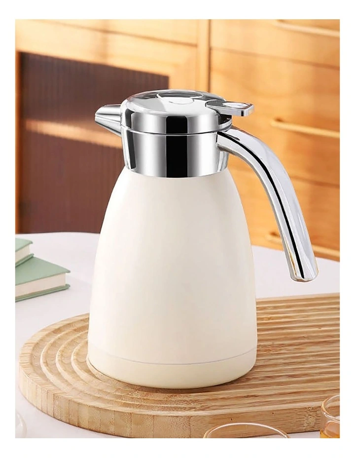 SOGA 1.8L Stainless Steel Water Bottle Insulated Vacuum Flask Coffee Jug Thermal in White image 4