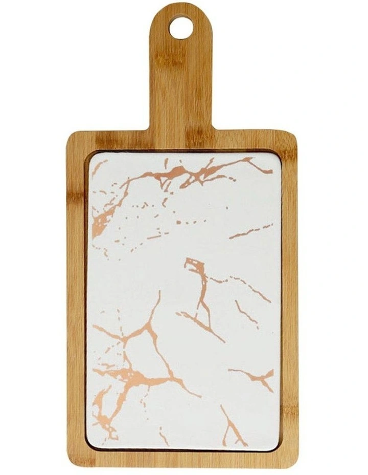 SOGA Square Wooden Serving Tray 33.5cm In White MYER