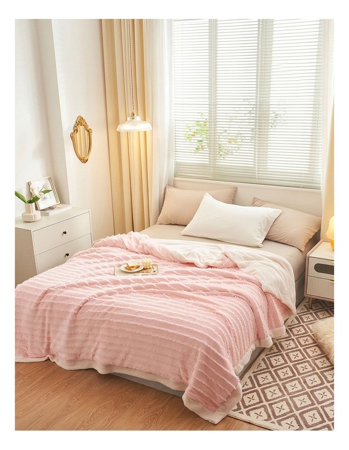 Thick Throw Blanket in Pink image 2