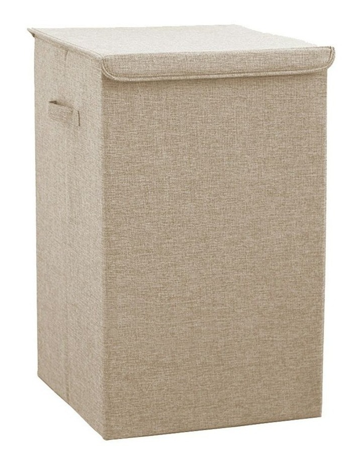 Medium Collapsible Laundry Hamper Storage Box in Beige