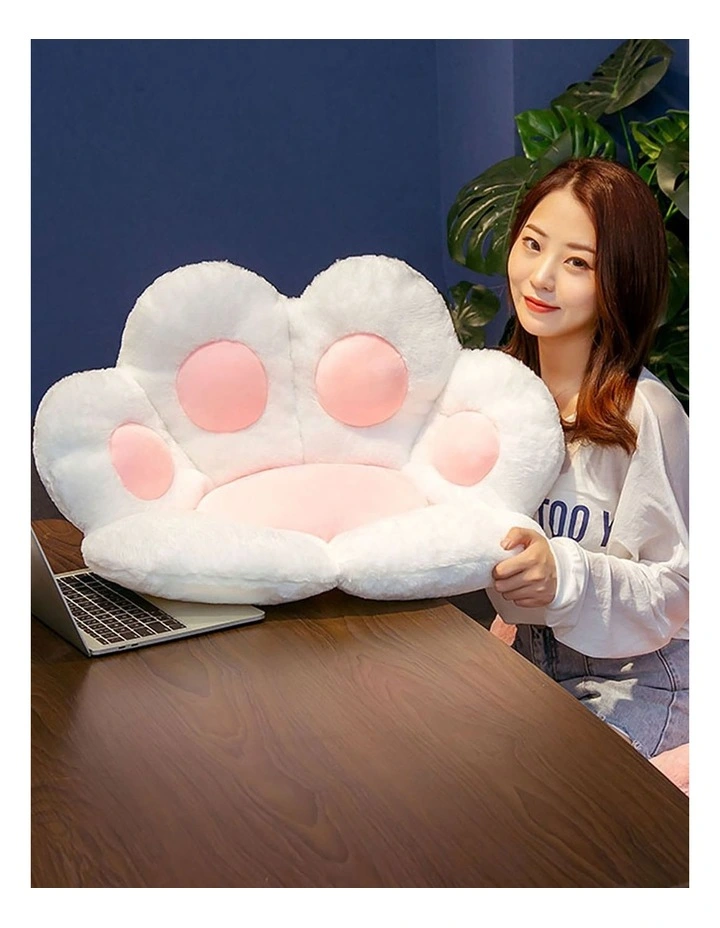 Paw Shape Cushion Warm Lazy Sofa Decorative 70cm in White image 2