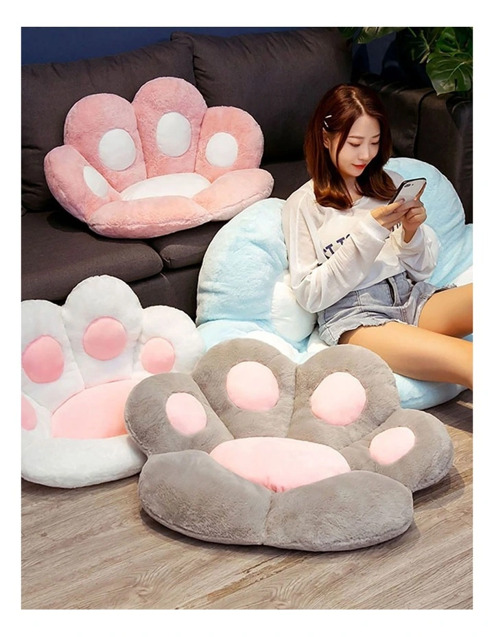 Paw Shape Cushion Warm Lazy Sofa Decorative 70cm in White image 3