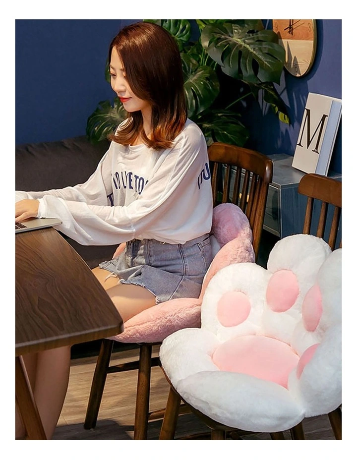 Paw Shape Cushion Warm Lazy Sofa Decorative 70cm in White image 4