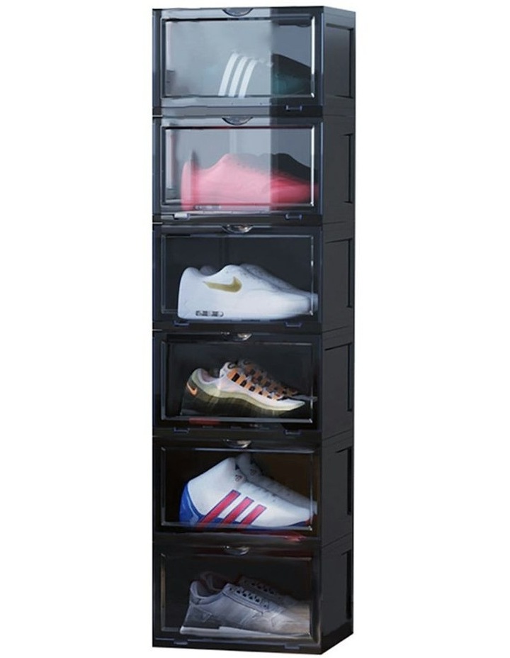 6 Tier Portable Shoe Organiser in Black