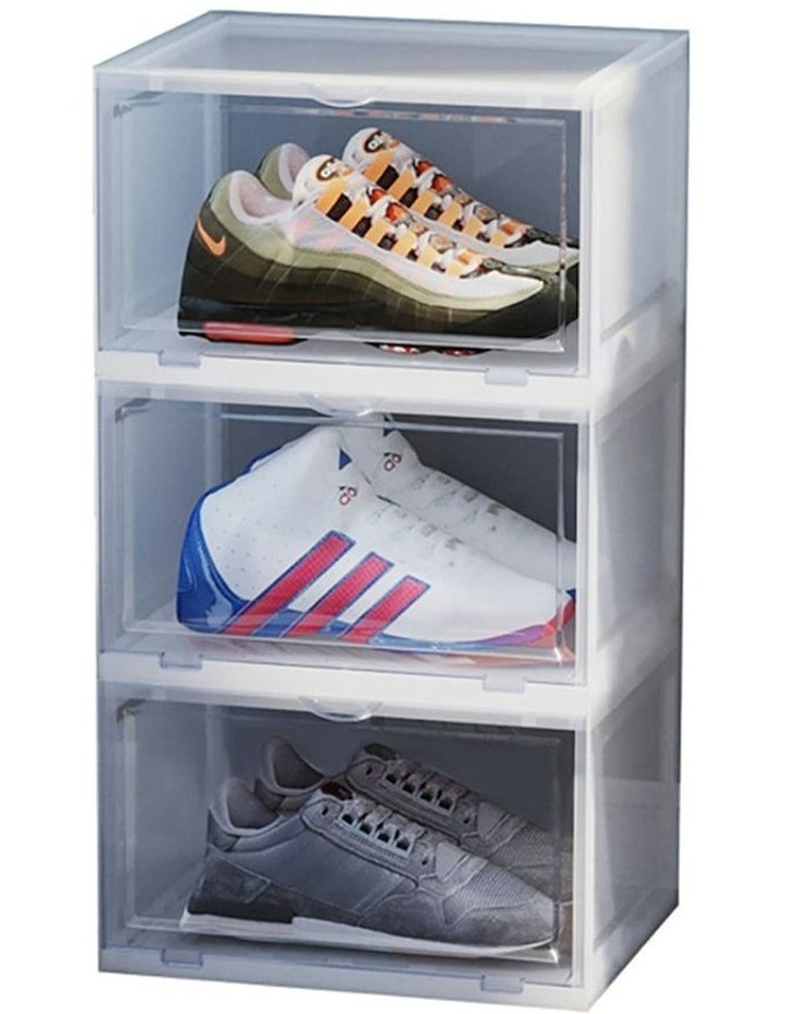 3 Tier Portable Shoe Organiser in Tranaparent Transpnt