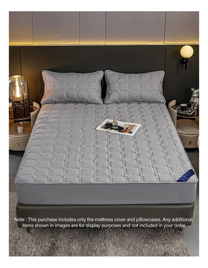 Soga International Bed Spread Sheet Protector With Pillow Covers 183cm In Grey MYER