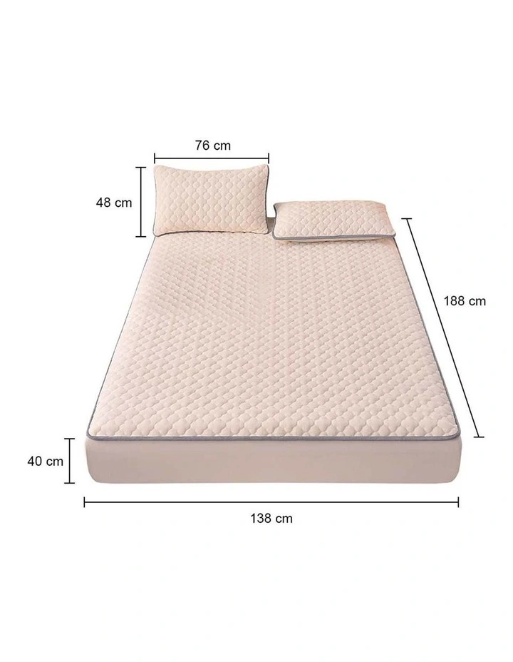 Mattress Fleece Clover Bed Protector 138cm in Beige image 7