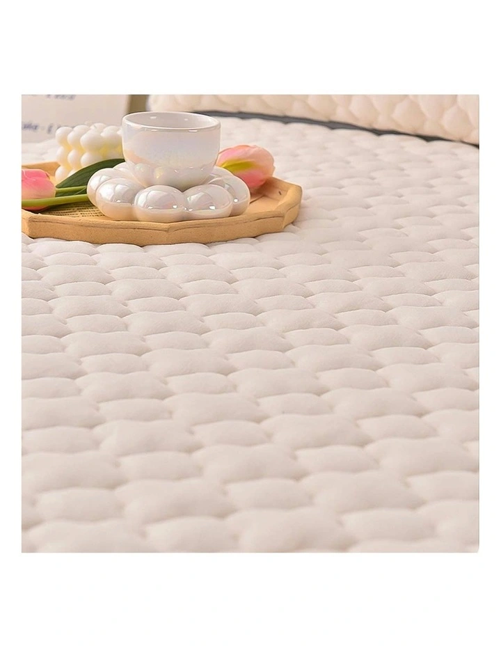 Soga International Mattress Fleece Clover Bed Protector 183cm In Beige MYER