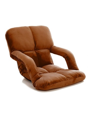 Foldable Lounge Cushion Adjustable Sofa in Coffee