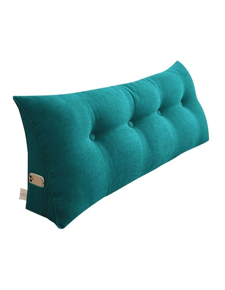 Triangular Wedge Bed Pillow Tatami Cushion 120cm in Blue Green image 1