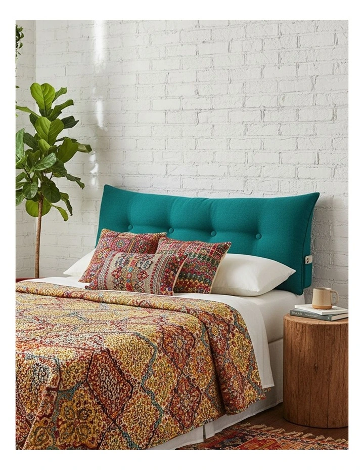 Triangular Wedge Bed Pillow Tatami Cushion 120cm in Blue Green image 4