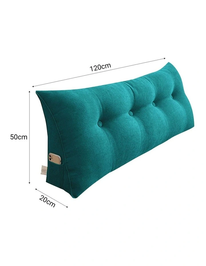 Triangular Wedge Bed Pillow Tatami Cushion 120cm in Blue Green image 5