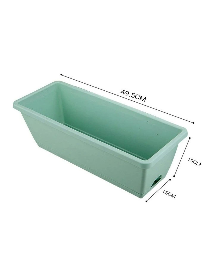SOGA Rectangular Planter Plastic Box With Holder Set Of 3 In Blue image 4