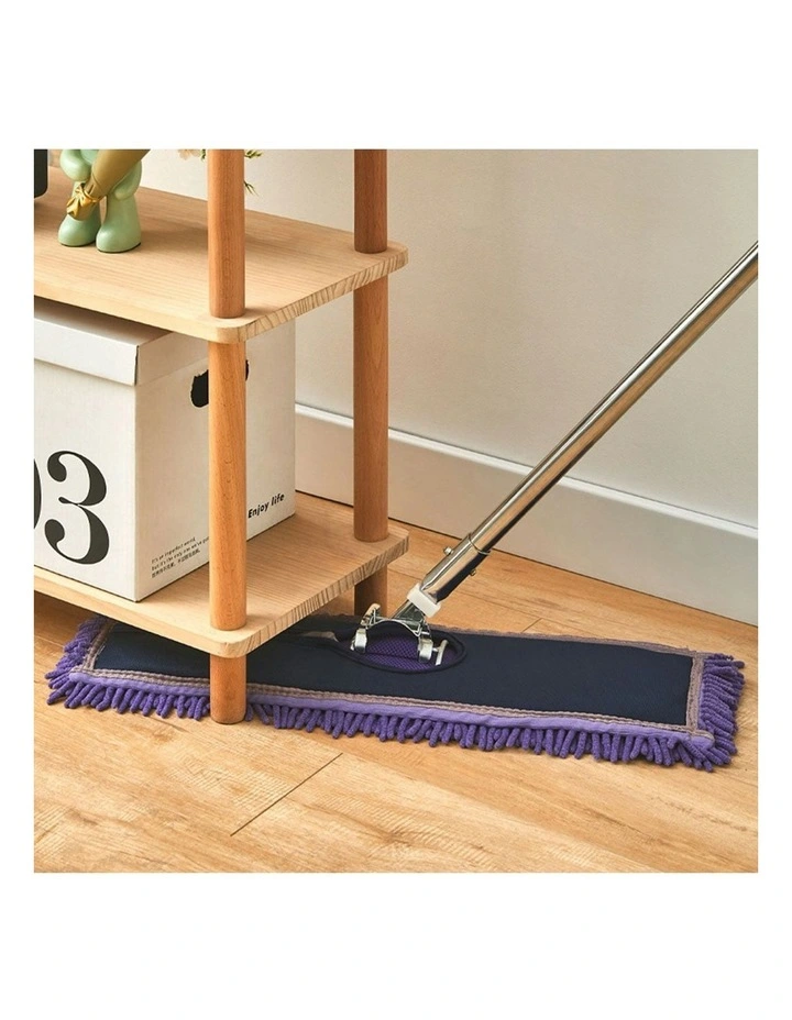 Microfiber Flat Mop Floor Cleaning Pads 90x22 in Purple image 2