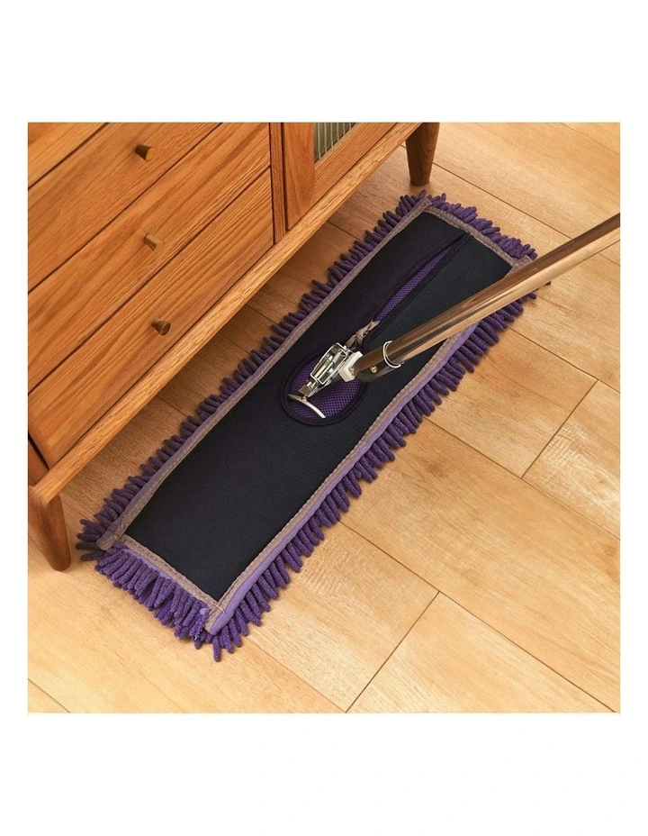 Microfiber Flat Mop Floor Cleaning Pads 90x22 in Purple image 3