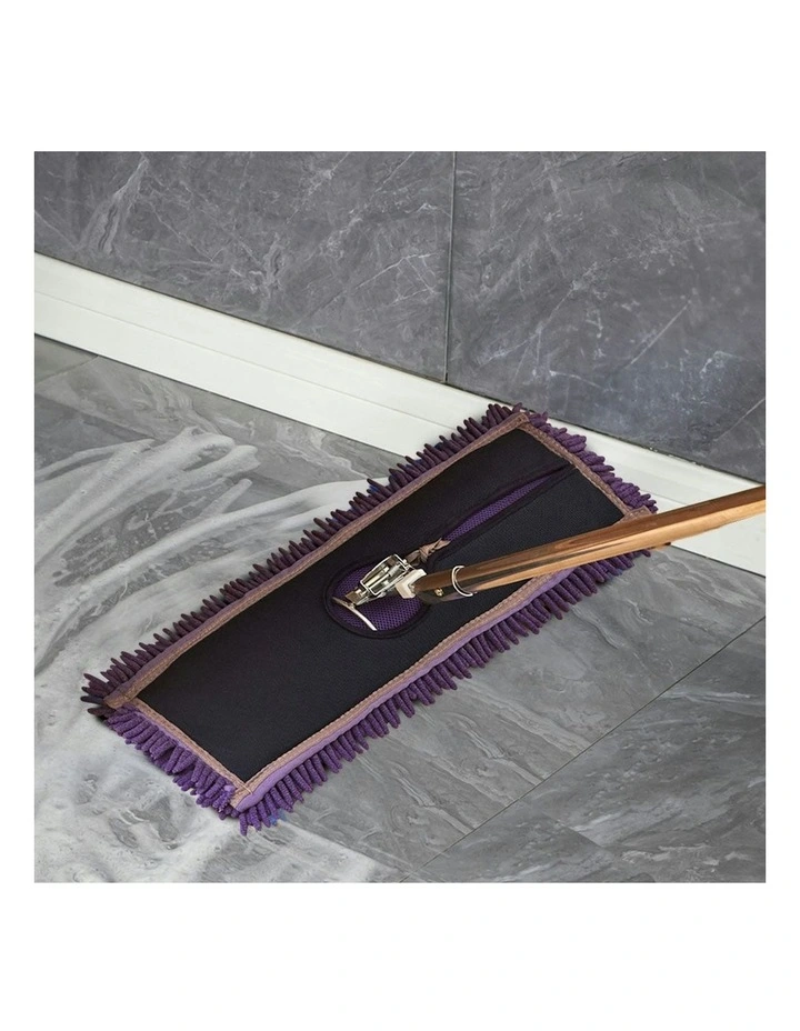 Microfiber Flat Mop Floor Cleaning Pads 90x22 in Purple image 4