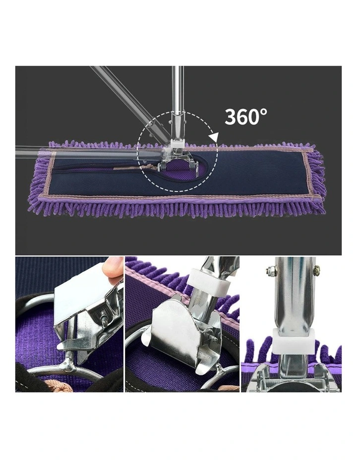 Microfiber Flat Mop Floor Cleaning Pads 90x22 in Purple image 6