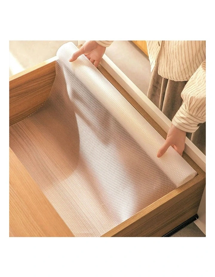 Kitchen Drawer Cabinet 2X Multi Use Liner Non Slip Mat 50x300cm in Transparent image 2