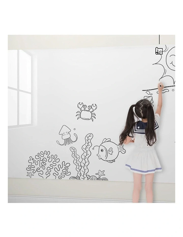 Dry Erase Adhesive Board Wall Sticker Sheet x2 120cmx500cm in White image 3
