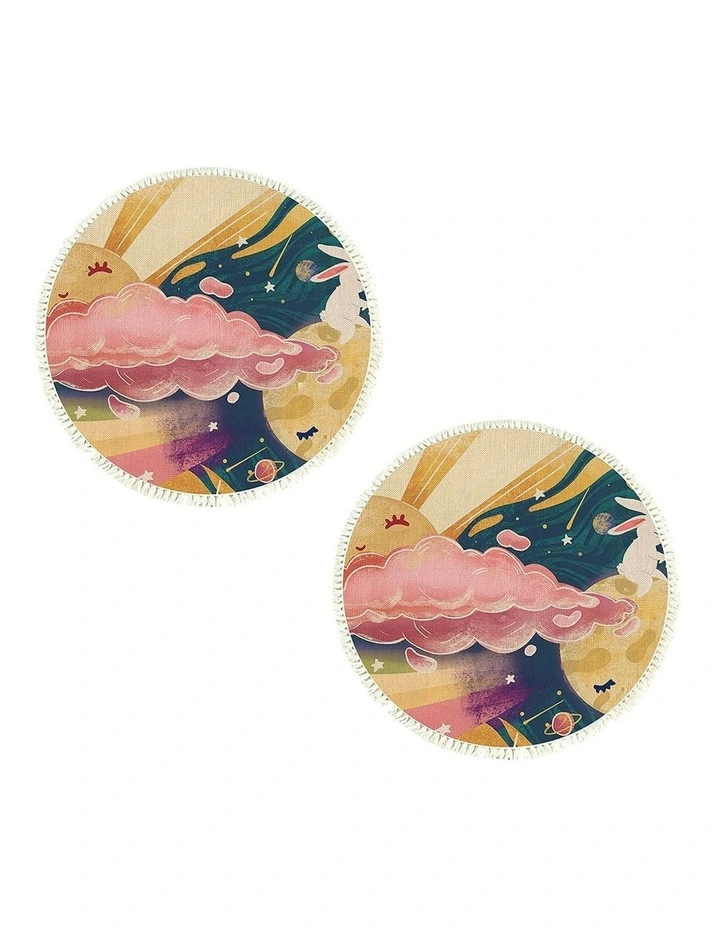 2X Round Carpet Area Rug 120cm in Multi image 1